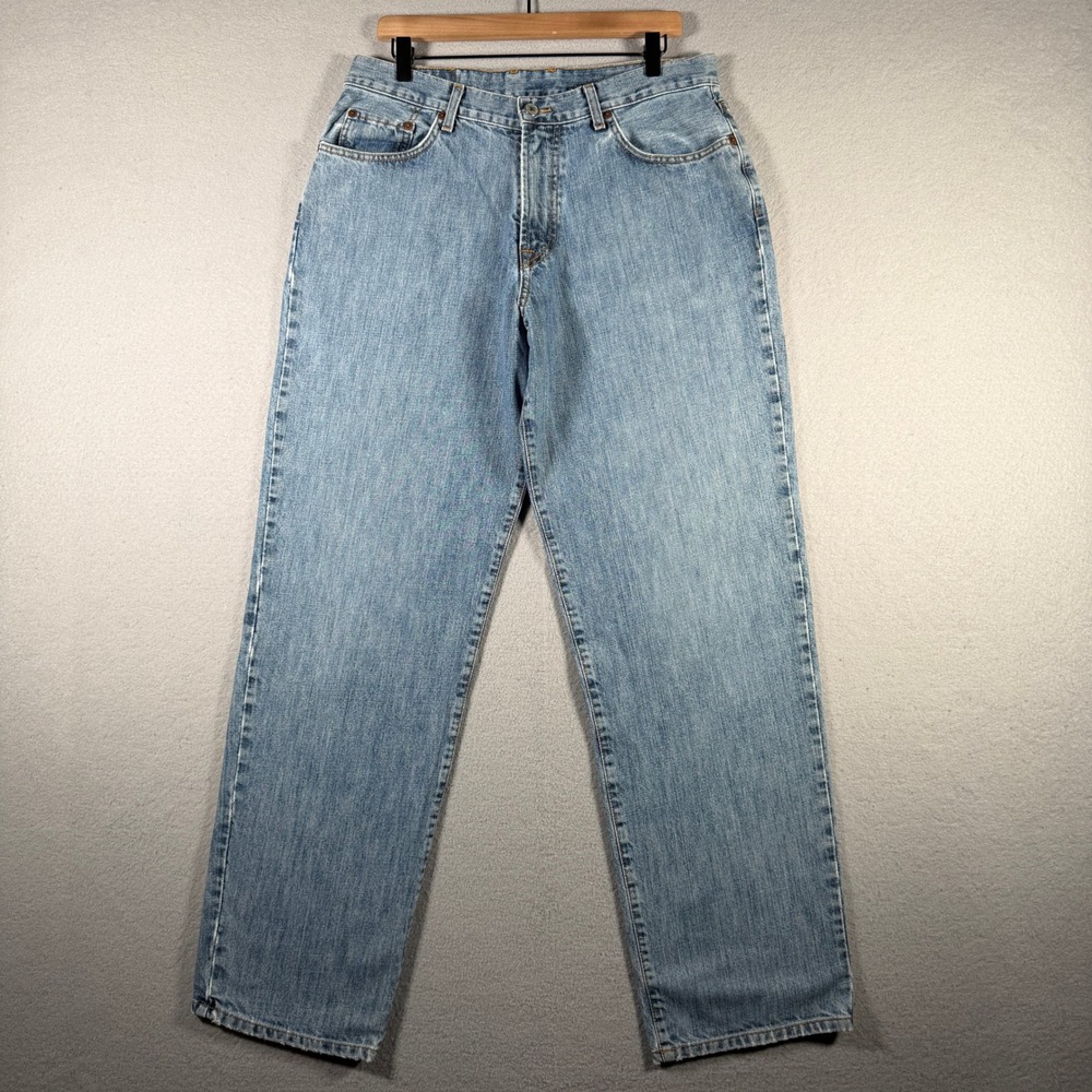 Lucky Brand Dungarees Mens 34x32 Light Wash Straight Jeans 71QT031 Made in USA